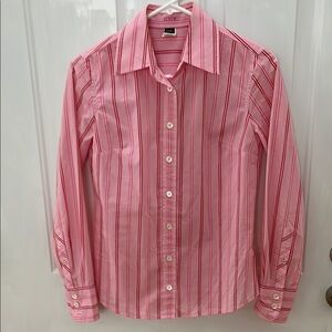 J.Crew Pink Striped Button-Up Shirt